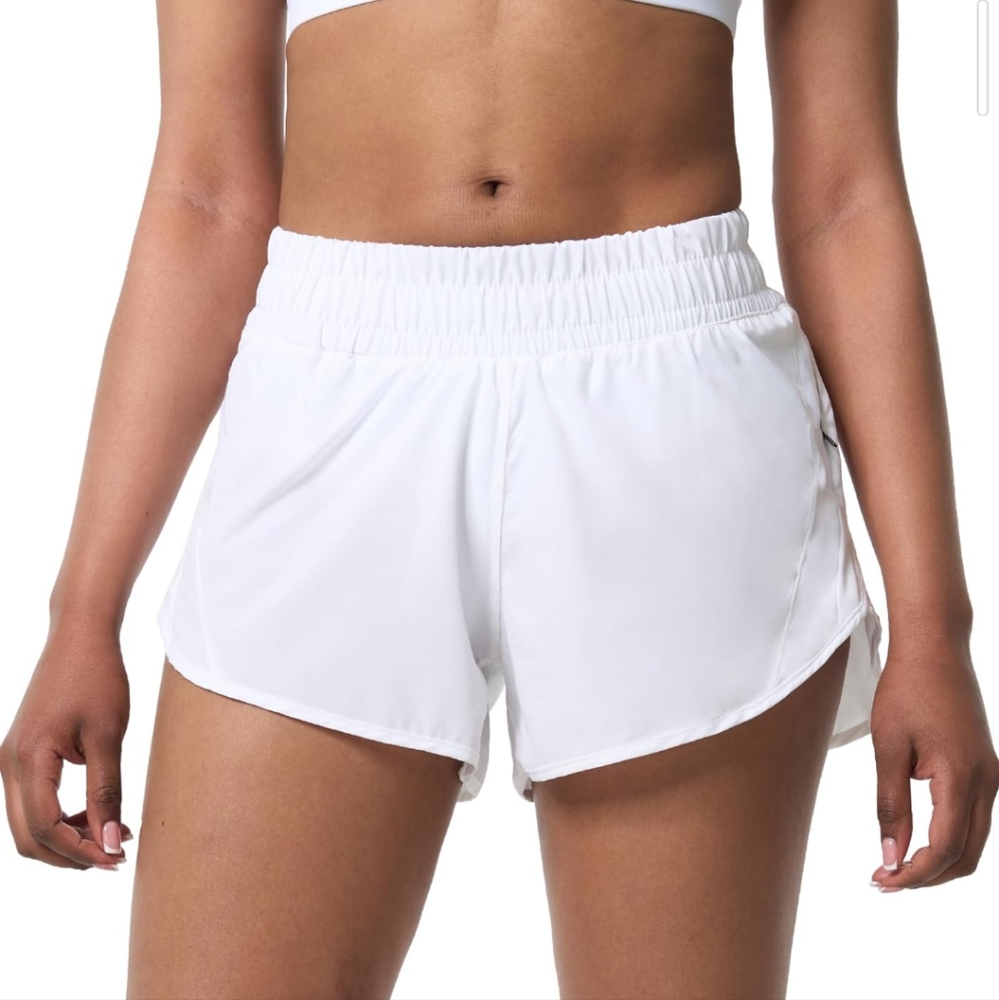 Aurefin Women's White Running Shorts Highrise Lined Sz. 4 NWT!